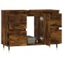 Mueble de baño madera de ingeniería roble ahumado 80x33x60 cm de vidaXL, Tocadores de baño - Ref: Foro24-831649, Precio: 74,0...