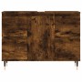 Mueble de baño madera de ingeniería roble ahumado 80x33x60 cm de vidaXL, Tocadores de baño - Ref: Foro24-831649, Precio: 74,0...