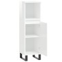 Armario de baño madera contrachapada blanco brillo 30x30x100 cm de vidaXL, Tocadores de baño - Ref: Foro24-831566, Precio: 62...