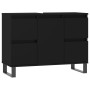 Mueble de baño madera de ingeniería negro 80x33x60 cm de vidaXL, Tocadores de baño - Ref: Foro24-831661, Precio: 78,38 €, Des...