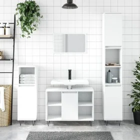 Mueble de baño madera de ingeniería blanco 80x33x60 cm de vidaXL, Tocadores de baño - Ref: Foro24-831628, Precio: 50,15 €, De...