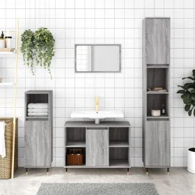 Mueble de baño madera de ingeniería gris Sonoma 80x33x60 cm de vidaXL, Tocadores de baño - Ref: Foro24-831626, Precio: 60,02 ...
