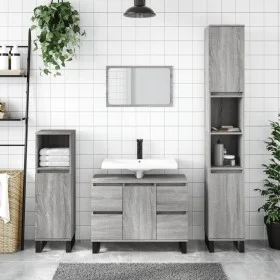 Mueble de baño madera de ingeniería gris Sonoma 80x33x60 cm de vidaXL, Tocadores de baño - Ref: Foro24-831666, Precio: 79,16 ...