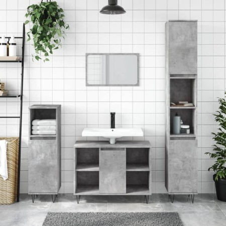 Mueble de baño madera de ingeniería gris hormigón 80x33x60 cm de vidaXL, Tocadores de baño - Ref: Foro24-831632, Precio: 49,2...