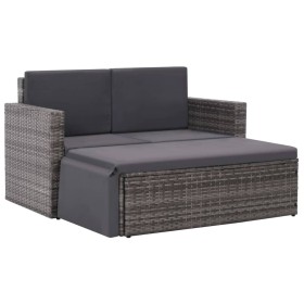 Set de muebles de jardín 2 pzas y cojines ratán sintético gris en Conjuntos de jardín | Comprar online en Foru.es