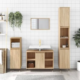 Mueble de baño madera de ingeniería roble Sonoma 80x33x60 cm de vidaXL, Tocadores de baño - Ref: Foro24-831623, Precio: 60,51...