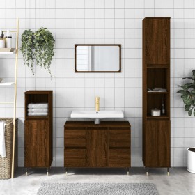 Mueble de baño madera de ingeniería roble marrón 80x33x60 cm de vidaXL, Tocadores de baño - Ref: Foro24-831651, Precio: 75,83...