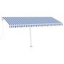 Toldo automático LED sensor de viento azul y blanco 500x350 cm en Toldos | Comprar online en Foru.es