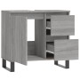 Armario de baño madera contrachapada gris Sonoma 65x33x60 cm de vidaXL, Tocadores de baño - Ref: Foro24-831618, Precio: 81,65...