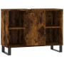Mueble de baño madera de ingeniería roble ahumado 80x33x60 cm de vidaXL, Tocadores de baño - Ref: Foro24-831641, Precio: 74,9...