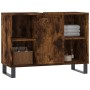 Mueble de baño madera de ingeniería roble ahumado 80x33x60 cm de vidaXL, Tocadores de baño - Ref: Foro24-831641, Precio: 74,9...