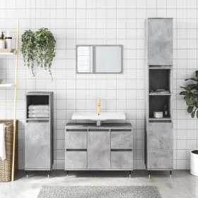 Concrete gray engineered wood bathroom cabinet 80x33x60 cm by vidaXL, bathroom vanities - Ref: Foro24-831648, Price: 77,22 €,...