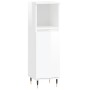 Armario de baño madera contrachapada blanco brillo 30x30x100 cm de vidaXL, Tocadores de baño - Ref: Foro24-831550, Precio: 50...