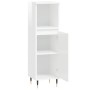 Armario de baño madera contrachapada blanco brillo 30x30x100 cm de vidaXL, Tocadores de baño - Ref: Foro24-831550, Precio: 50...
