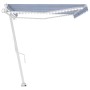 Toldo automático LED sensor de viento azul y blanco 500x350 cm en Toldos | Comprar online en Foru.es