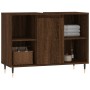 Mueble de baño madera de ingeniería roble marrón 80x33x60 cm de vidaXL, Tocadores de baño - Ref: Foro24-831627, Precio: 60,49...