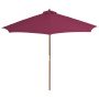 Sombrilla de jardín con palo de madera rojo burdeos 300 cm en Sombrillas | Comprar online en Foru.es