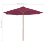 Sombrilla de jardín con palo de madera rojo burdeos 300 cm en Sombrillas | Comprar online en Foru.es
