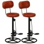 Kitchen stools 2 pcs black and brown genuine goatskin by vidaXL, Kitchen stools - Ref: Foro24-338215, Price: 220,15 €, Discou...