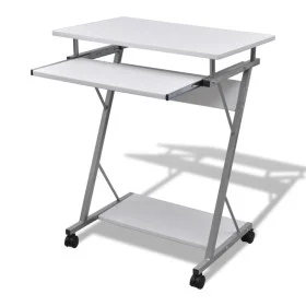 Kompakter Computertisch mit weißer Tastaturablage von vidaXL, Schreibtische - Ref: Foro24-20053, Preis: 84,40 €, Rabatt: %