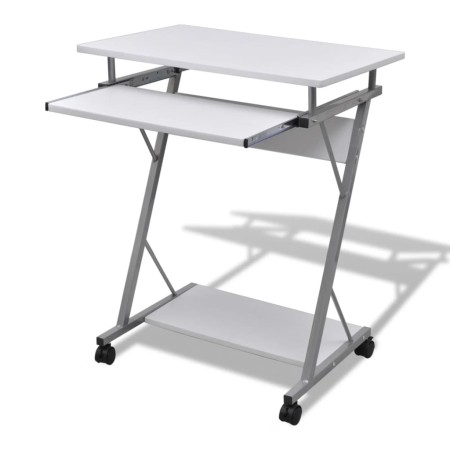 Escritorio compacto de ordenador con bandeja de teclado blanco de vidaXL, Escritorios - Ref: Foro24-20053, Precio: 66,91 €, D...