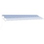 Toldo de pie retráctil manual azul y blanco 600x350 cm en Toldos | Comprar online en Foru.es