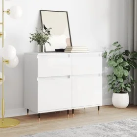 Display cabinets 2 units engineered wood glossy white 40x35x70 cm by vidaXL, Sideboards - Ref: Foro24-831137, Price: 66,99 €,...