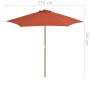 Sombrilla de jardín con palo de madera terracota 270 cm en Sombrillas | Comprar online en Foru.es