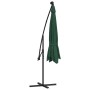 Sombrilla voladiza con luces LED y poste de metal verde 350 cm en Sombrillas | Comprar online en Foru.es