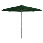 Sombrilla de jardín con palo de madera 350 cm verde en Sombrillas | Comprar online en Foru.es
