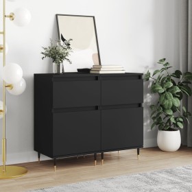 Aparadores 2 uds madera de ingeniería negro 40x35x70 cm de vidaXL, Aparadores - Ref: Foro24-831135, Precio: 90,31 €, Descuent...