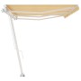 Toldo de pie retráctil manual amarillo y blanco 600x350 cm en Toldos | Comprar online en Foru.es