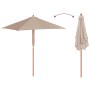 Sombrilla de jardín con palo de madera taupe 150x200 cm en Sombrillas | Comprar online en Foru.es