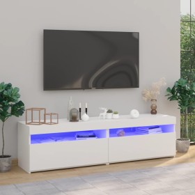 Muebles de TV con luces LED 2 unidades blanco 75x35x40 cm de vidaXL, Muebles TV - Ref: Foro24-804392, Precio: 90,80 €, Descue...