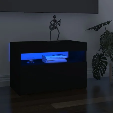Muebles de TV con luces LED 2 uds negro 60x35x40 cm de vidaXL, Muebles TV - Ref: Foro24-804412, Precio: 72,48 €, Descuento: %