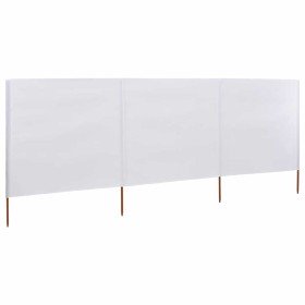 Paravientos de playa de 3 paneles de tela 400x120 cm blanco en Sombrillas | Comprar online en Foru.es