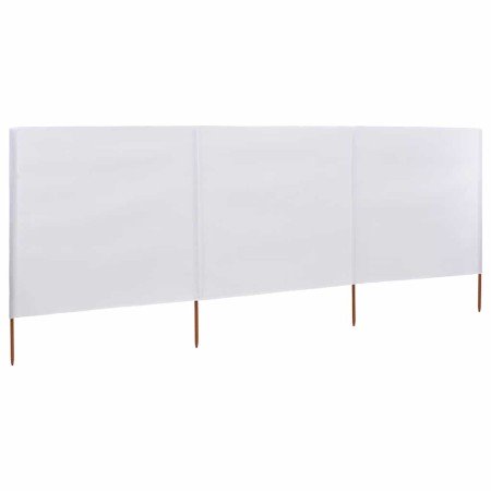 Paravientos de playa de 3 paneles de tela 400x120 cm blanco en Sombrillas | Comprar online en Foru.es