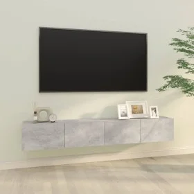 Mueble TV de pared 2 uds madera contrachapada gris 100x30x30cm de vidaXL, Muebles TV - Ref: Foro24-804548, Precio: 89,78 €, D...