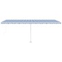Toldo manual retráctil con LED azul y blanco 600x350 cm en Toldos | Comprar online en Foru.es