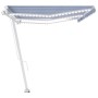 Toldo manual retráctil con LED azul y blanco 600x350 cm en Toldos | Comprar online en Foru.es