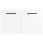 Armario pared madera contrachapada blanco brillo 60x36,5x35 cm de vidaXL, Taquillas y armarios de almacenamiento - Ref: Foro2...