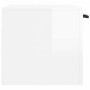 Armario pared madera contrachapada blanco brillo 60x36,5x35 cm de vidaXL, Taquillas y armarios de almacenamiento - Ref: Foro2...