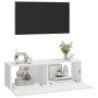Muebles TV de pared 2 uds madera ingeniería blanco 100x30x30 cm de vidaXL, Muebles TV - Ref: Foro24-804544, Precio: 134,16 €,...