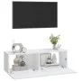 TV wall furniture 2 units white engineered wood 100x30x30 cm by vidaXL, TV Furniture - Ref: Foro24-804544, Price: 125,57 €, D...