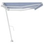 Toldo de pie automático azul y blanco 600x350 cm en Toldos | Comprar online en Foru.es