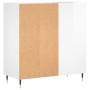 Mueble discos madera contrachapada blanco brillo 84,5x38x89 cm de vidaXL, Almacenamiento para CD y DVD - Ref: Foro24-831766, ...