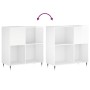 Mueble discos madera contrachapada blanco brillo 84,5x38x89 cm de vidaXL, Almacenamiento para CD y DVD - Ref: Foro24-831766, ...