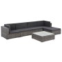 Set de muebles de jardín 6 pzas y cojines ratán sintético gris en Conjuntos de jardín | Comprar online en Foru.es