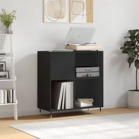 Mueble para discos madera contrachapada negro 84,5x38x89 cm de vidaXL, Almacenamiento para CD y DVD - Ref: Foro24-831765, Pre...