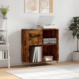 Mueble discos madera contrachapada roble ahumado 84,5x38x89 cm de vidaXL, Almacenamiento para CD y DVD - Ref: Foro24-831769, ...